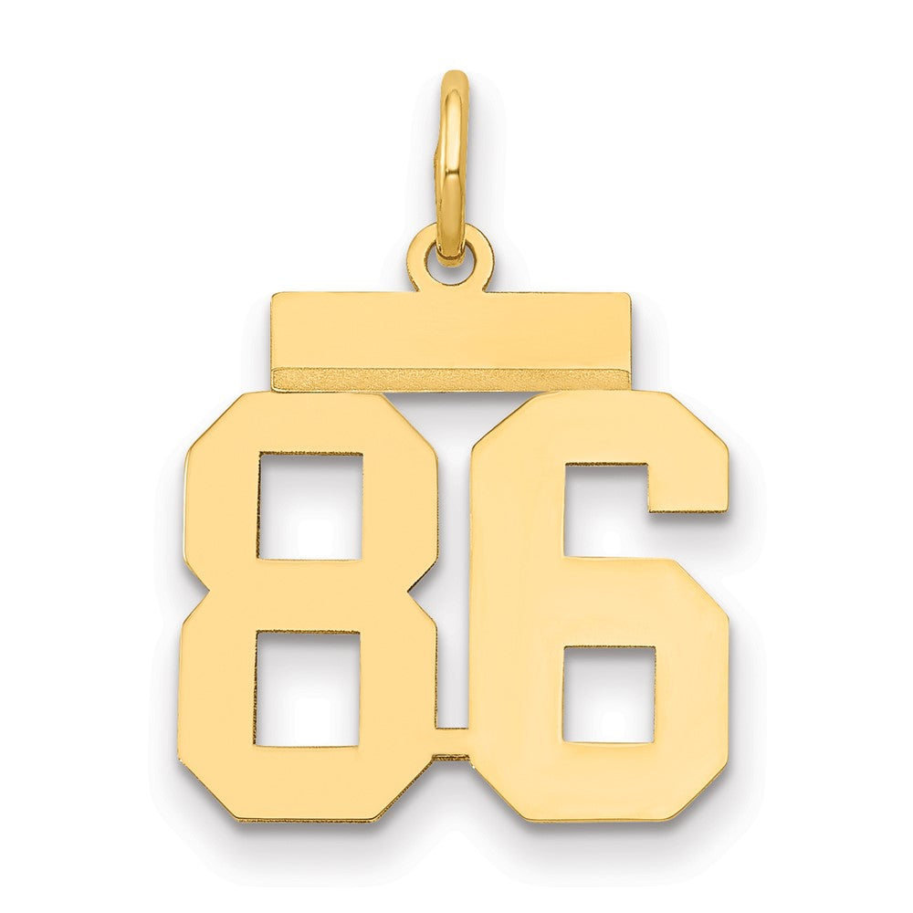 14K Gelbgold kleiner polierter Zahl-86-Charm