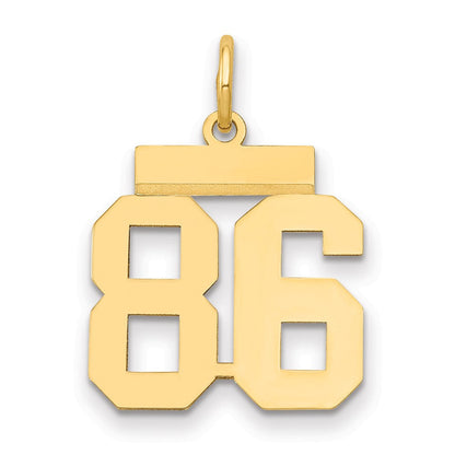14K Gelbgold kleiner polierter Zahl-86-Charm