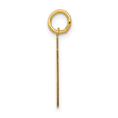 14K Gelbgold Kleiner Polierter Zahl-87-Charm