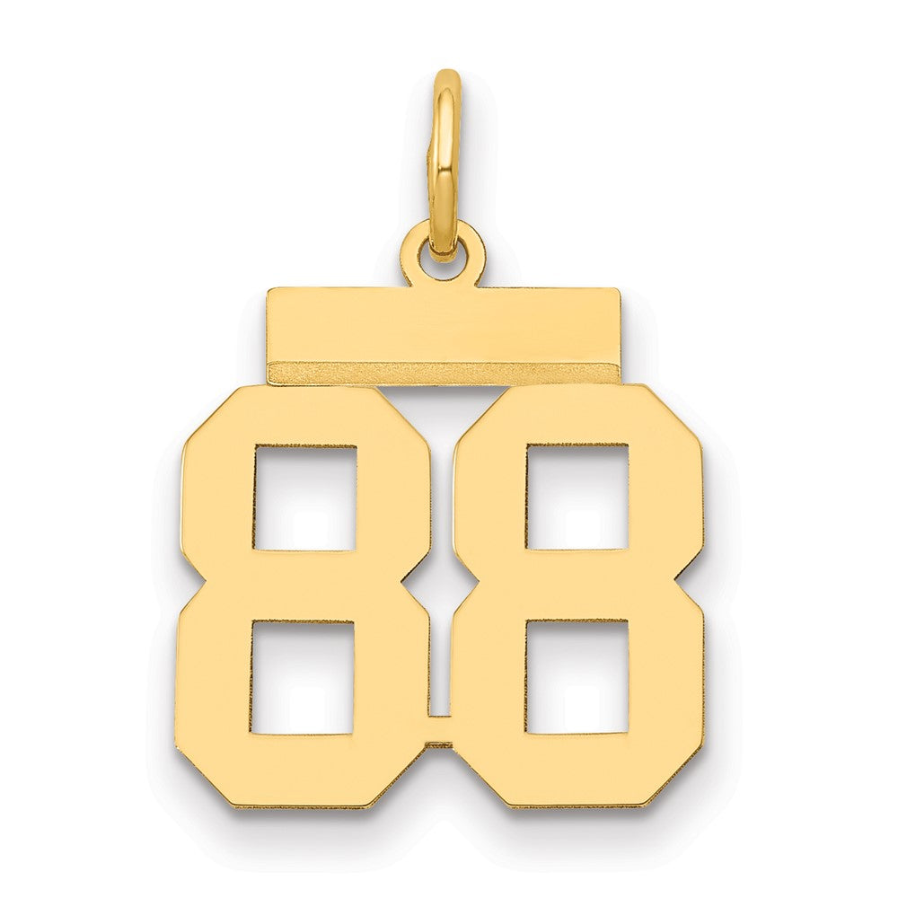 14K Gelbgold Kleiner Polierter Zahl-88-Charm