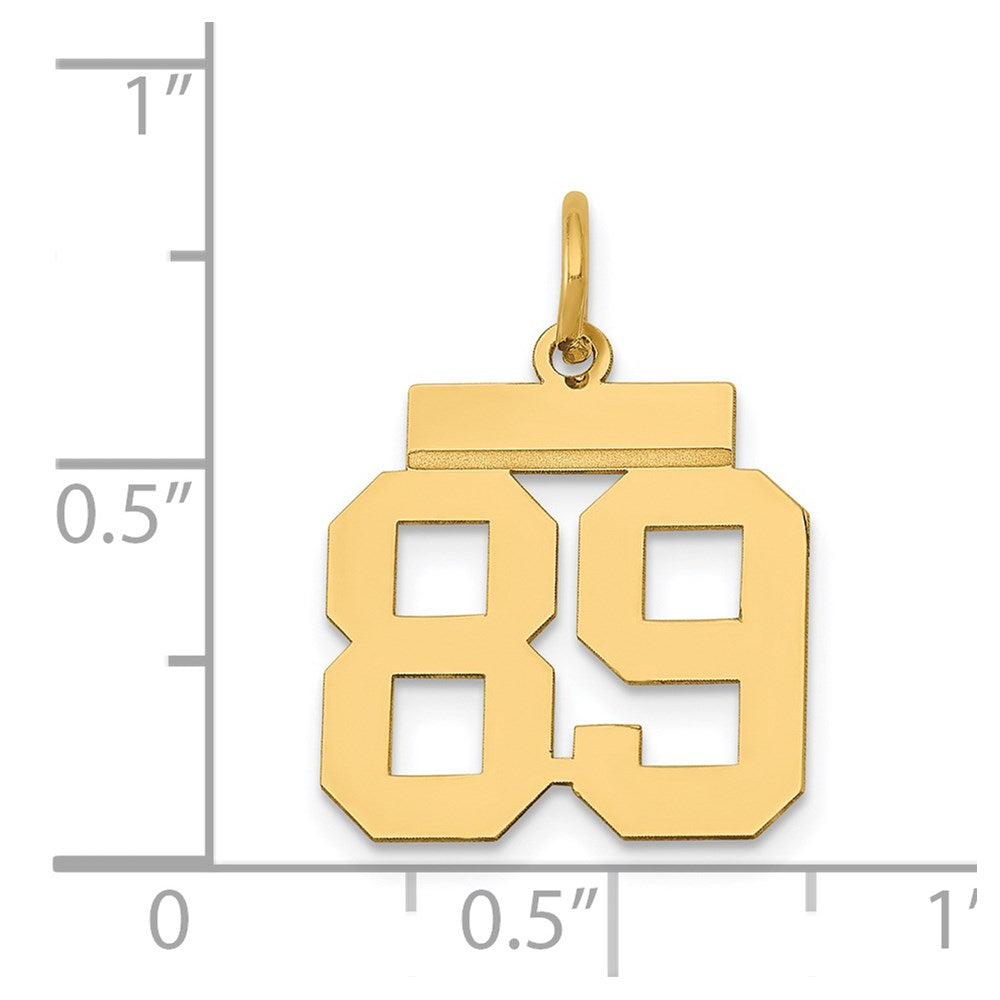 14K Gelbgold Kleiner Polierter Charm „Zahl 89“