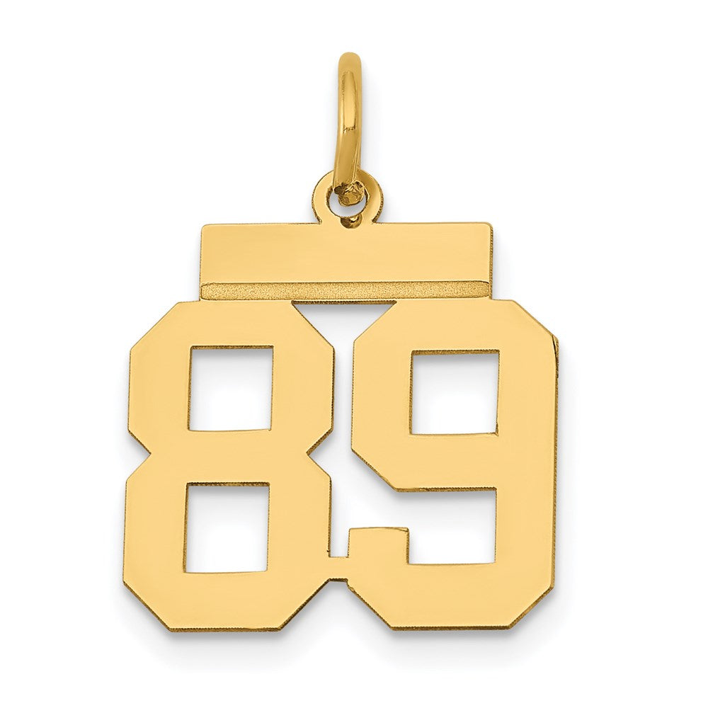14K Gelbgold Kleiner Polierter Charm „Zahl 89“