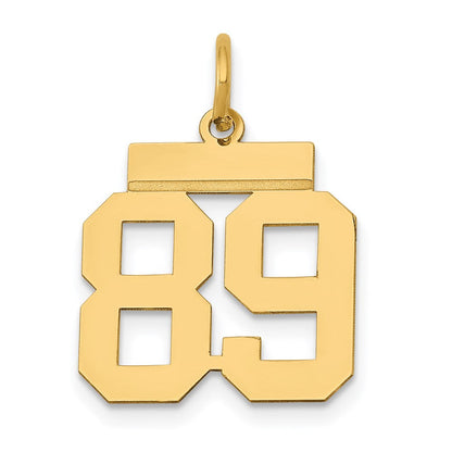 14K Gelbgold Kleiner Polierter Charm „Zahl 89“