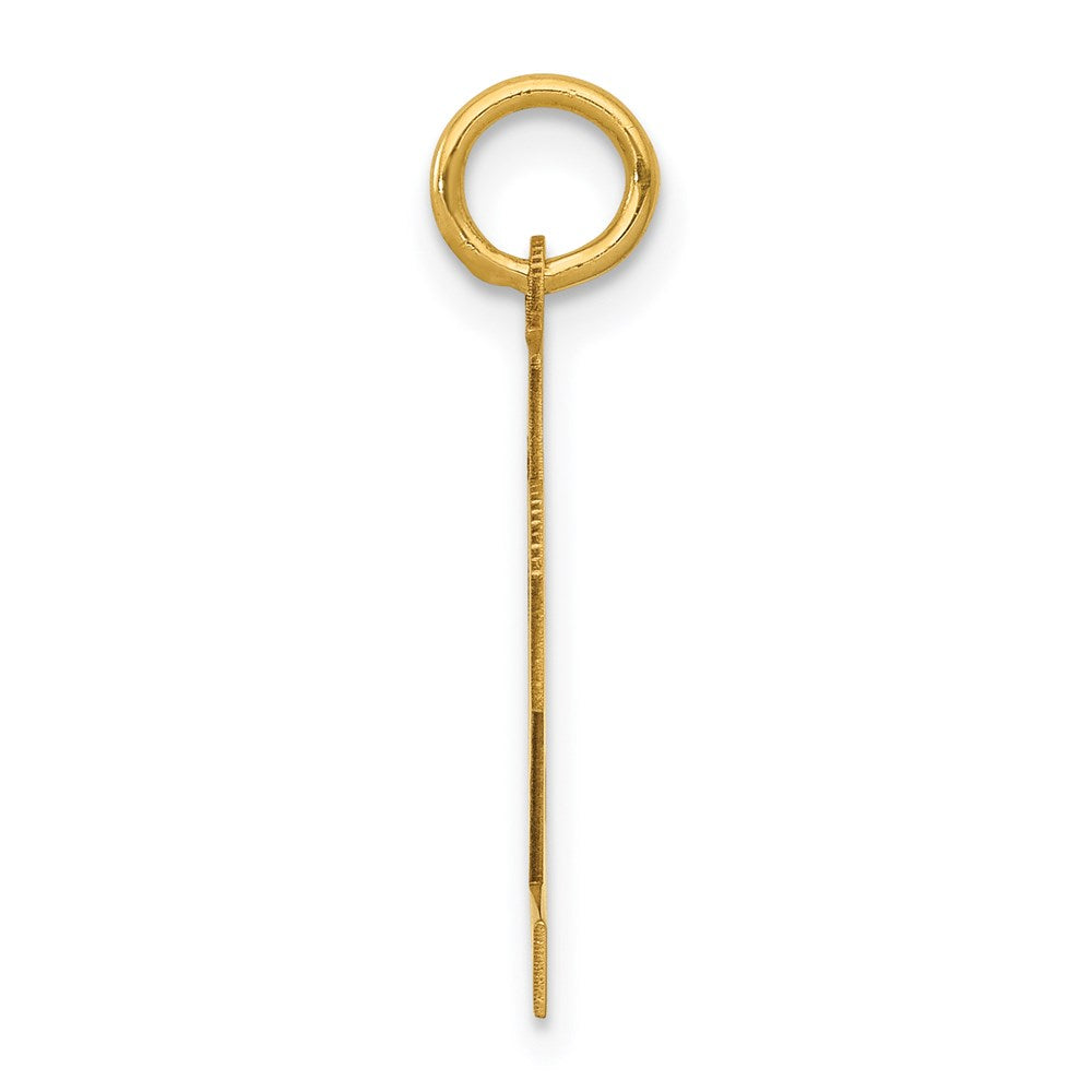 14K Gelbgold Kleiner Polierter Zahlen-Charm „92“