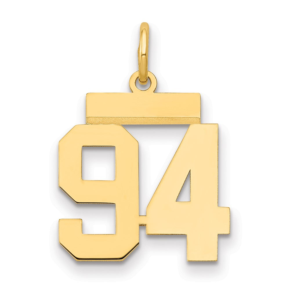 14K Gelbgold kleiner polierter Charm Zahl 94
