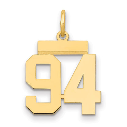 14K Gelbgold kleiner polierter Charm Zahl 94