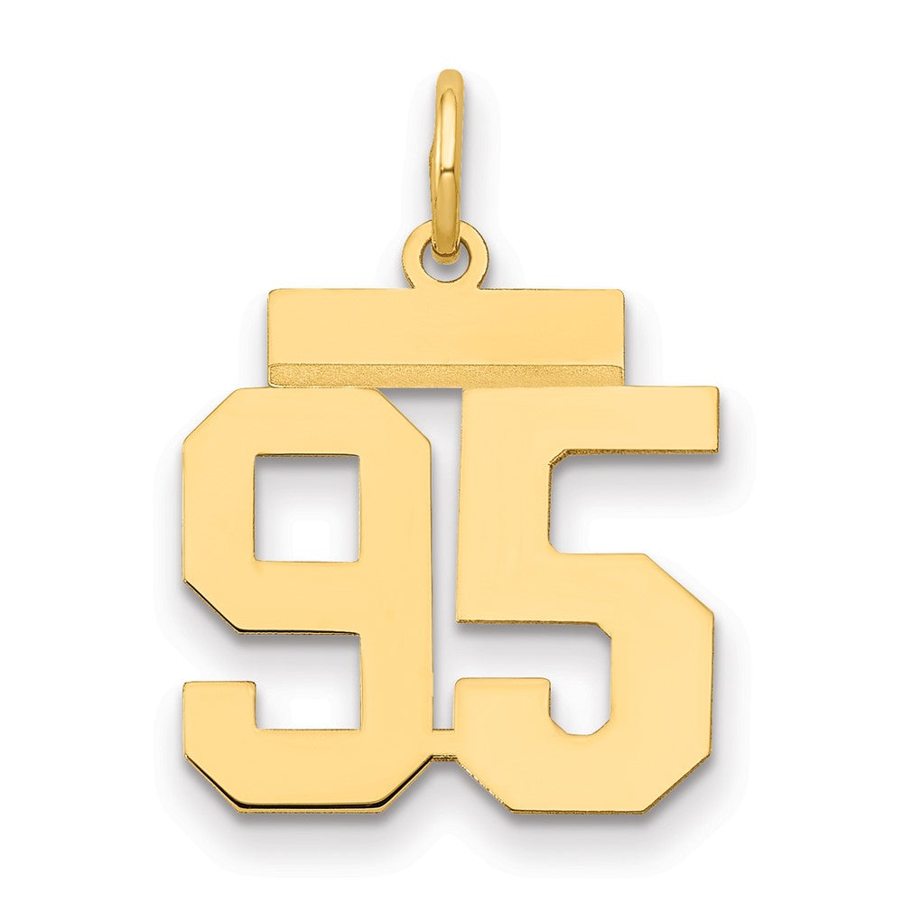 585 Gelbgold Kleiner Polierter Zahlen-Charm „95