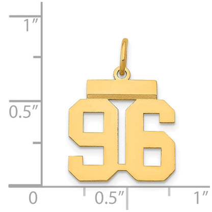 14K Gelbgold Kleiner Polierter Zahl-96-Charm