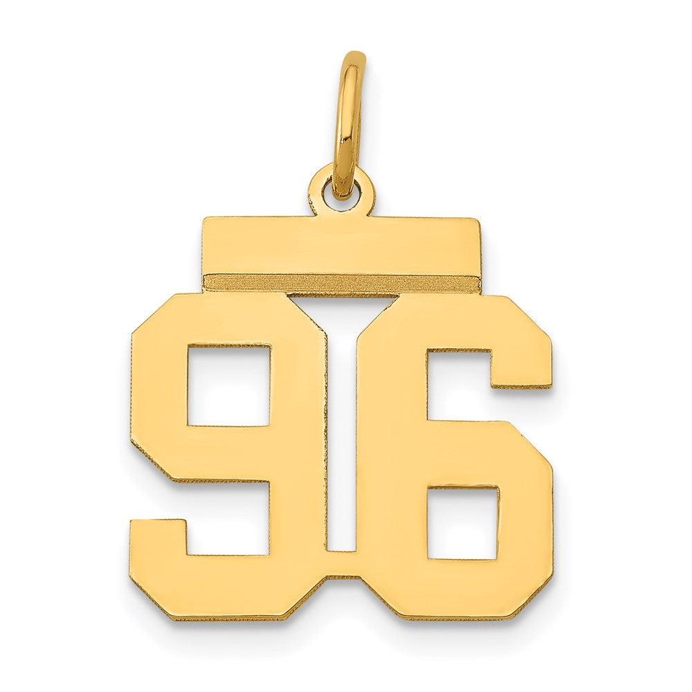 14K Gelbgold Kleiner Polierter Zahl-96-Charm