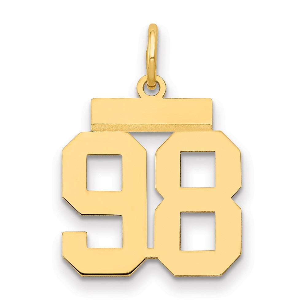 14K Gelbgold Kleiner Polierter Charm Zahl 98