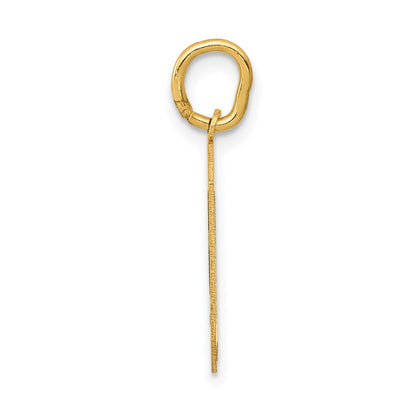 14K Gelbgold 14K Mittel Satiniert Zahl 0 Charm