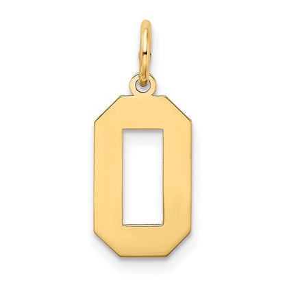 14K Gelbgold 14K Mittel Satiniert Zahl 0 Charm