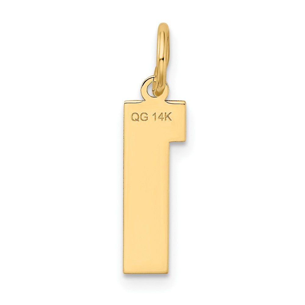 14K Gelbgold 14K Mittel Satiniert Zahl 1 Charm