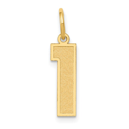 14K Gelbgold 14K Mittel Satiniert Zahl 1 Charm