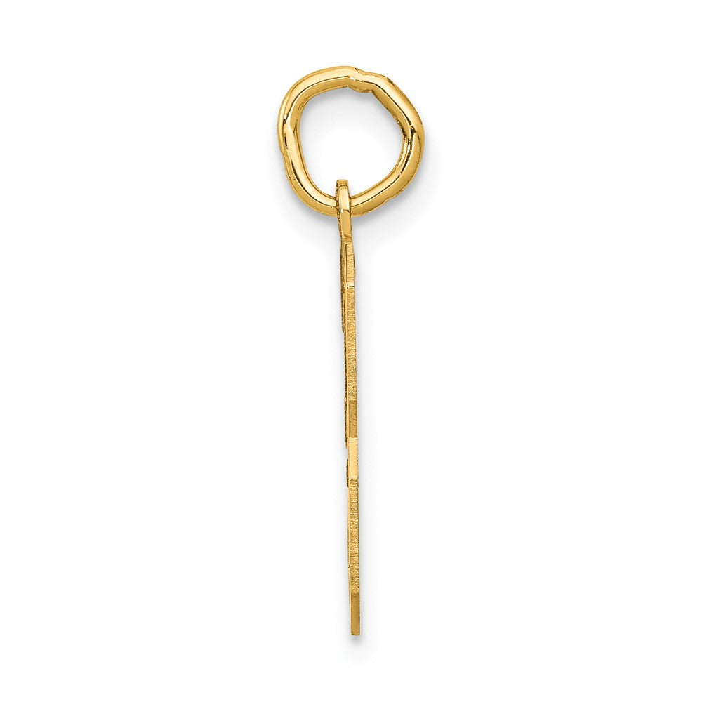 14K Gelbgold 14K Mittel Satiniert Zahl 3 Charm