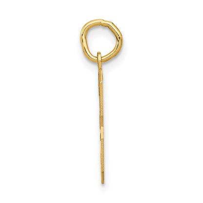 14K Gelbgold 14K Mittel Satiniert Zahl 3 Charm