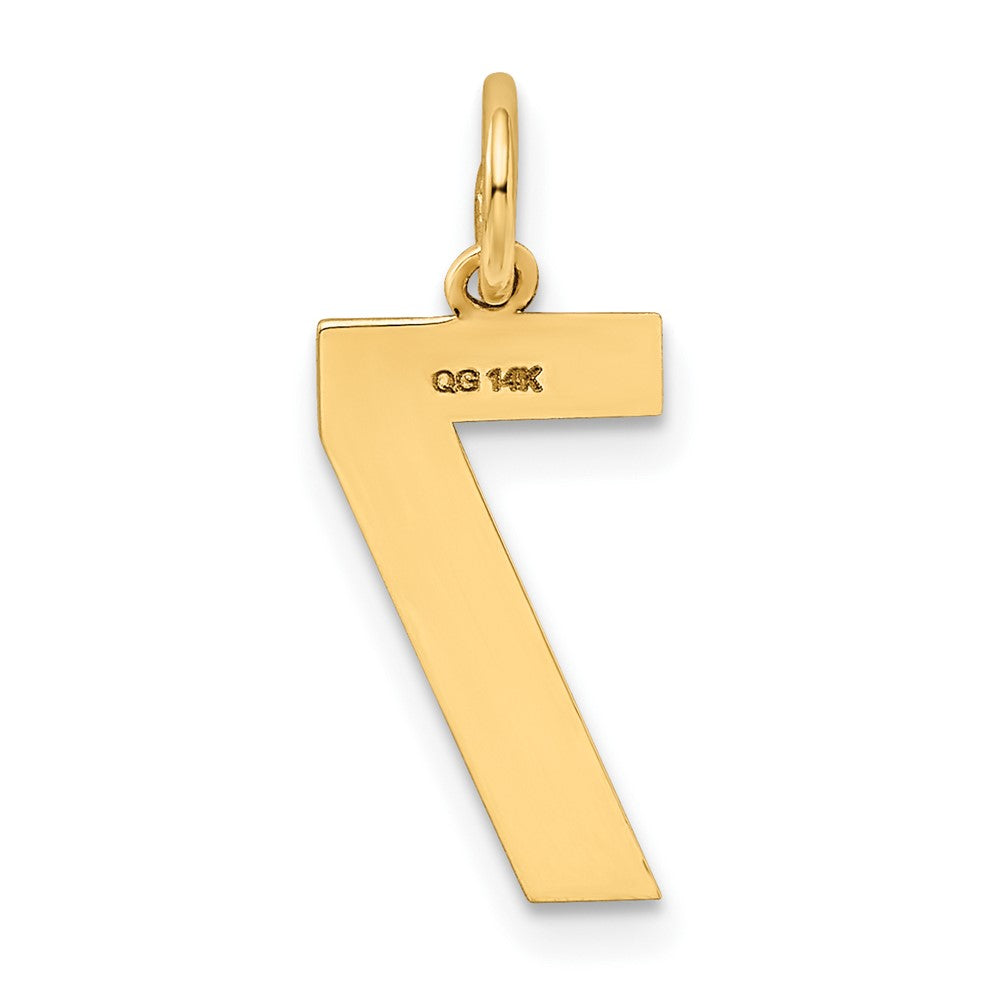 14K Gelbgold 14K Mittel Satiniert Zahl 7 Charm