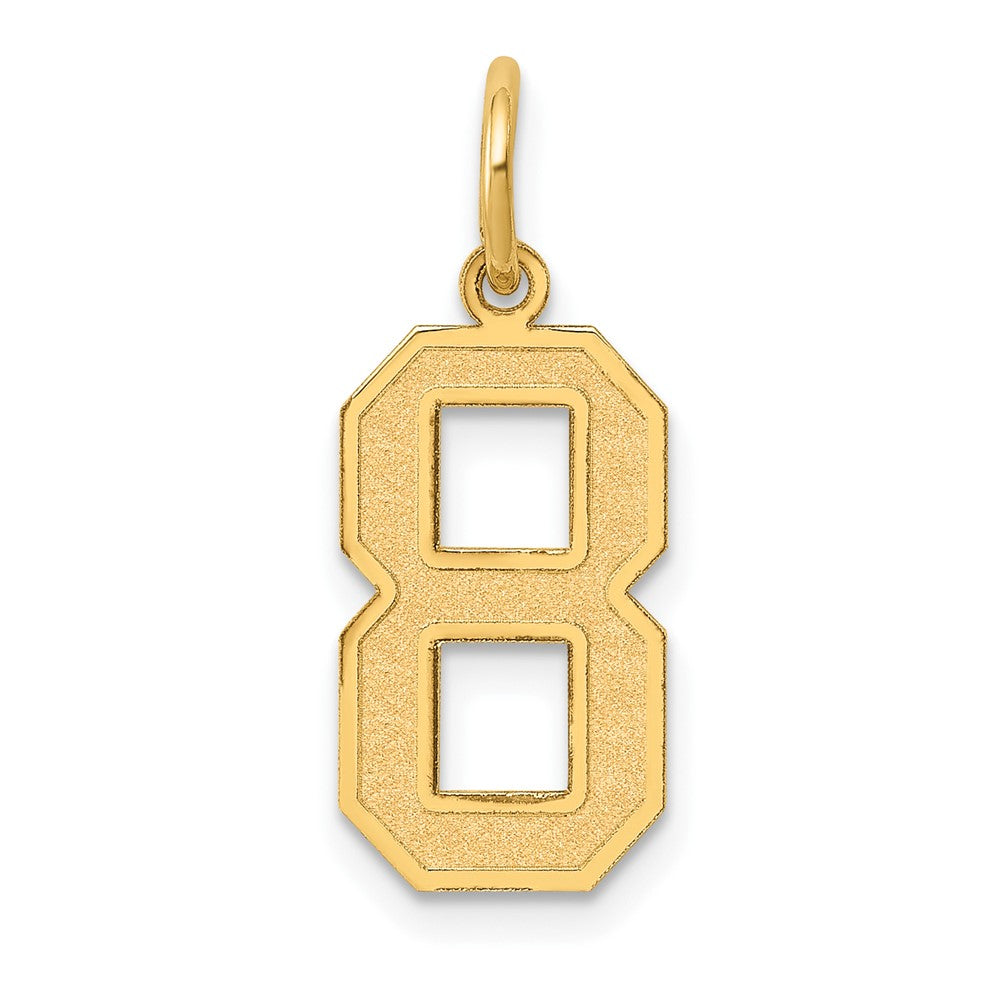 14K Gelbgold 14K Mittel Satiniert Zahl 8 Charm