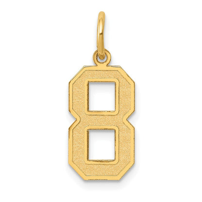 14K Gelbgold 14K Mittel Satiniert Zahl 8 Charm