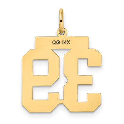 14K Gelbgold Mittel Satiniert Zahl 39 Charm