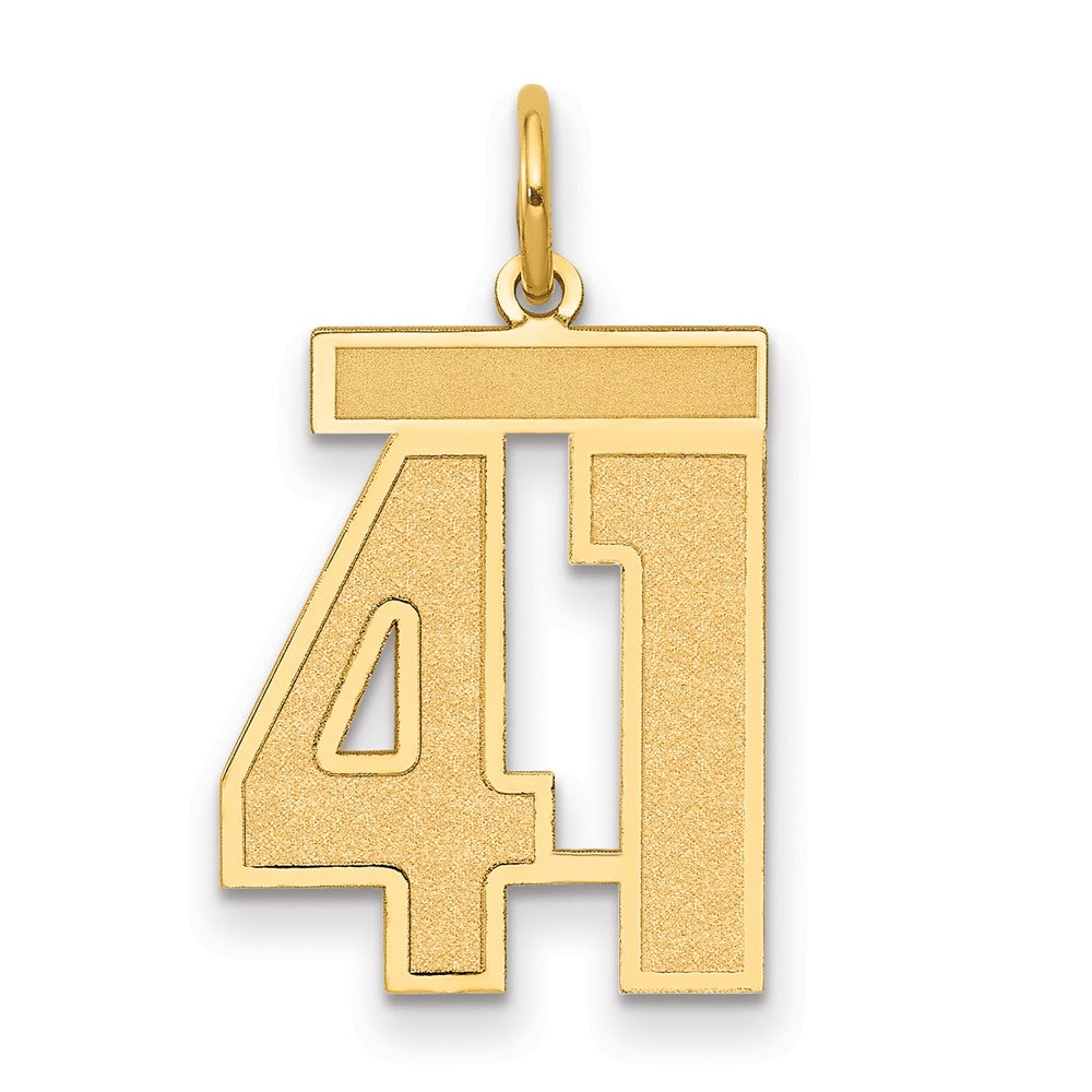 14K Gelbgold Mittel Satiniert Zahl 41 Charm
