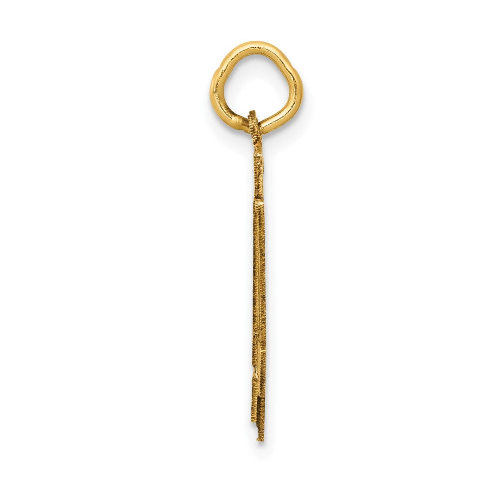 10K Gelbgold Mittel Satiniert Zahl 44 Charm