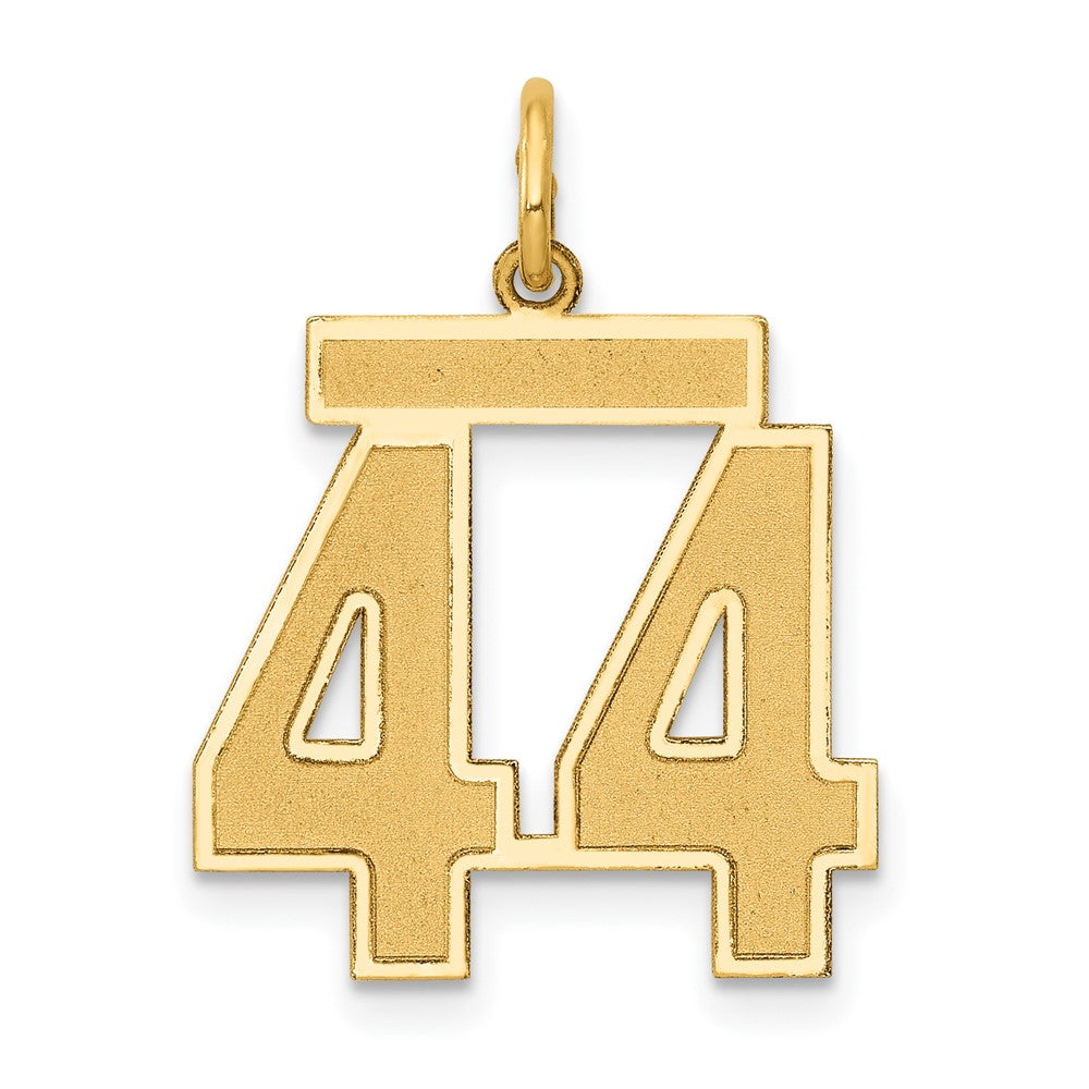 14K Gelbgold 14K Mittel Satiniert Zahl 44 Charm