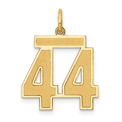 14K Gelbgold 14K Mittel Satiniert Zahl 44 Charm