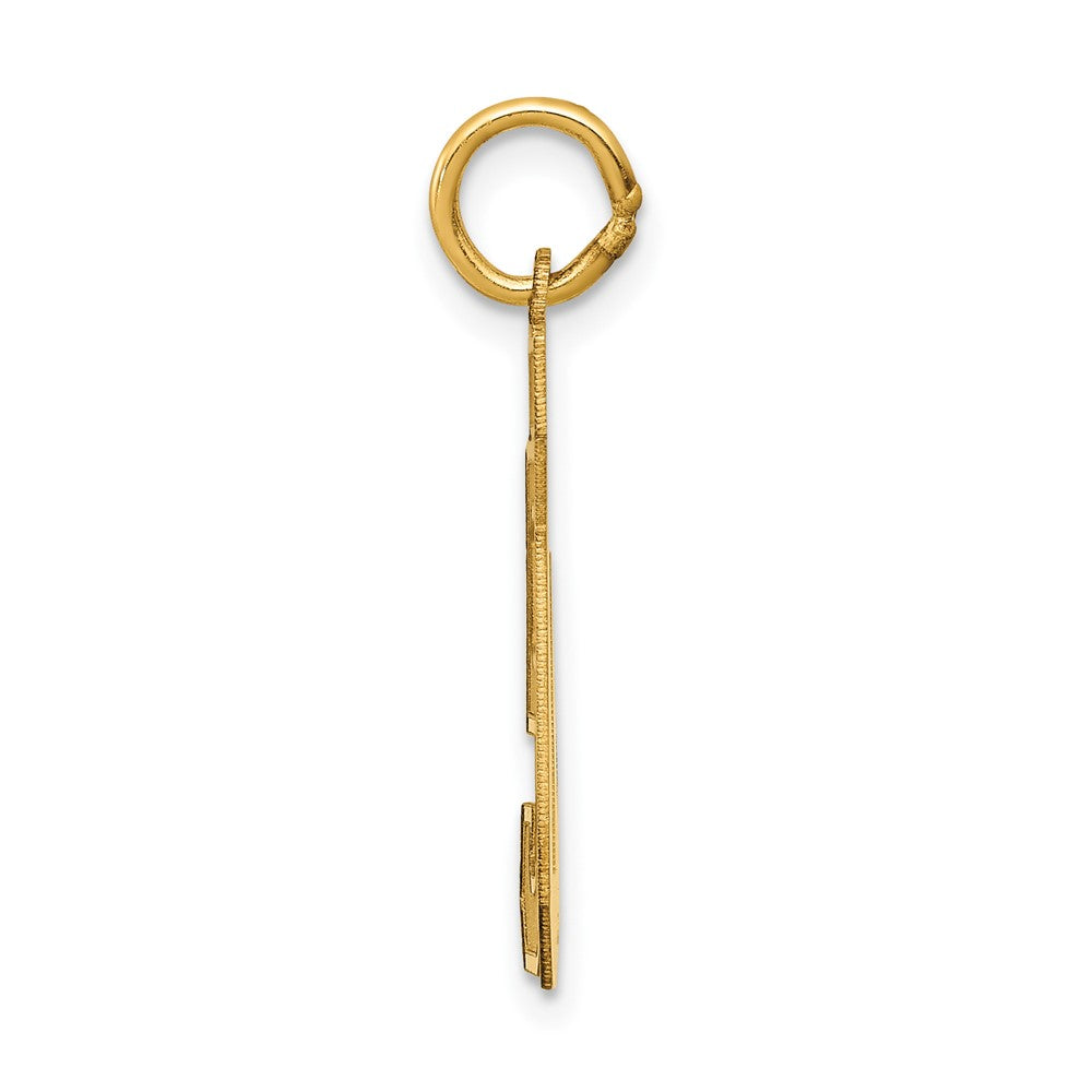 14K Gelbgold Mittel Satiniert Zahl 50 Charm