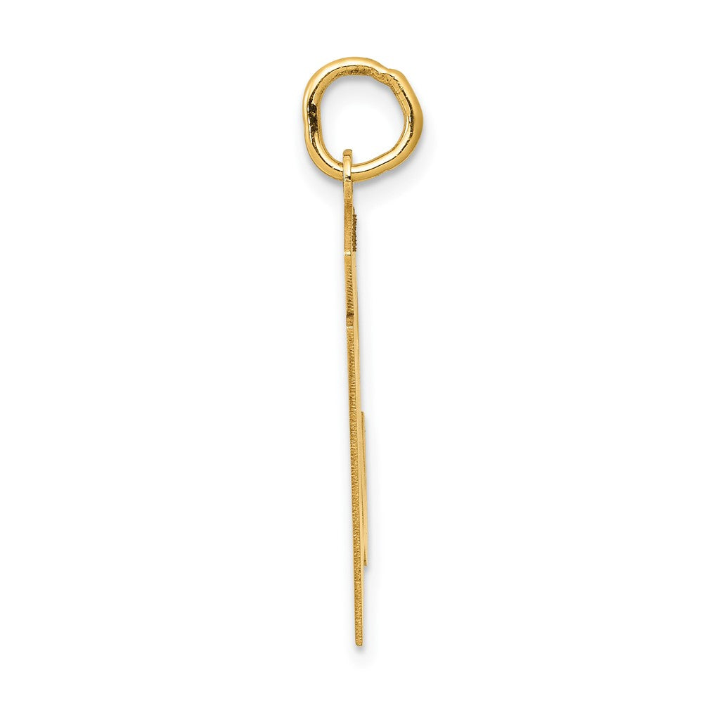14K Gelbgold Mittel Satiniert Zahl 51 Charm
