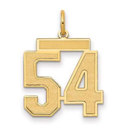 14K Gelbgold Mittel Satiniert Zahl 54 Charm