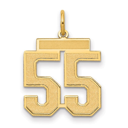 14K Gelbgold Mittel Satiniert Zahl 55 Charm