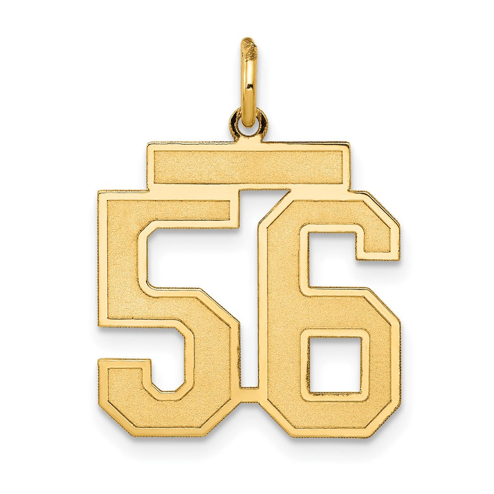 10K Gelbgold Mittel Satiniert Zahl 56 Charm