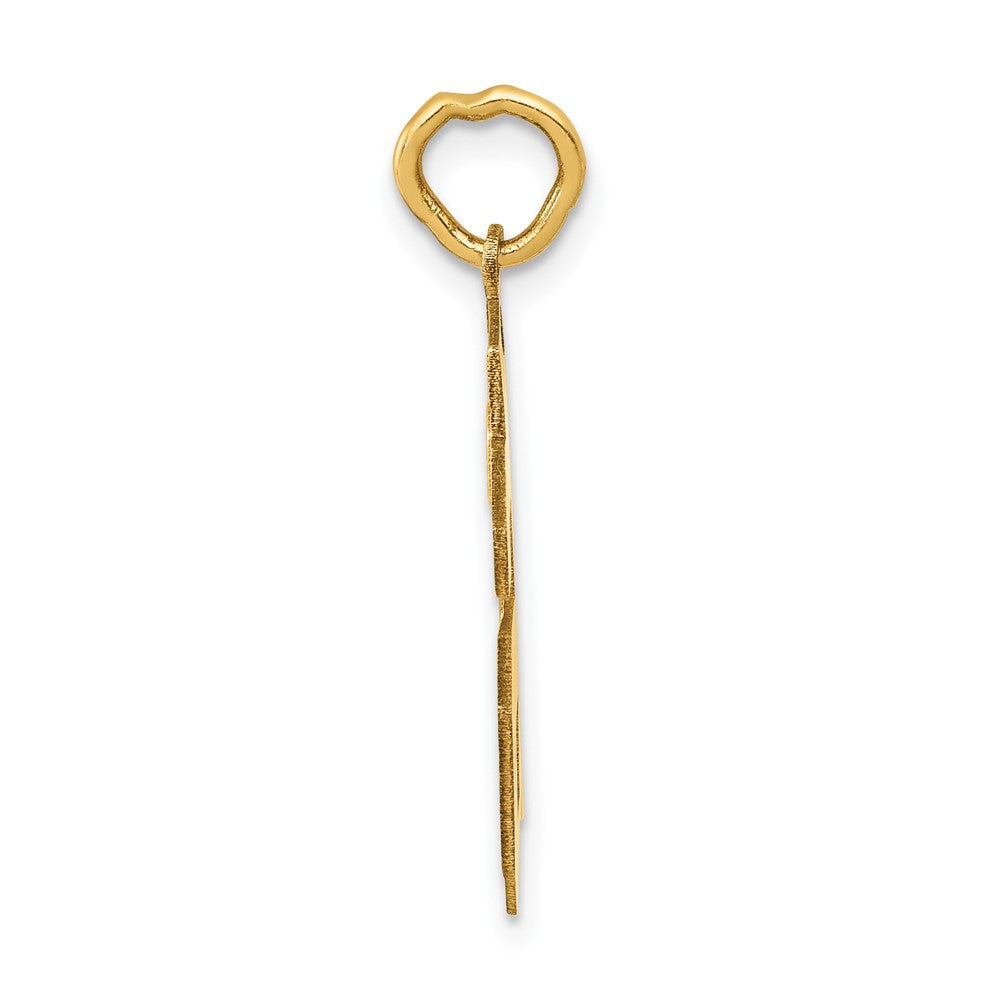 14K Gelbgold 14K Mittel Satiniert Zahl 66 Charm