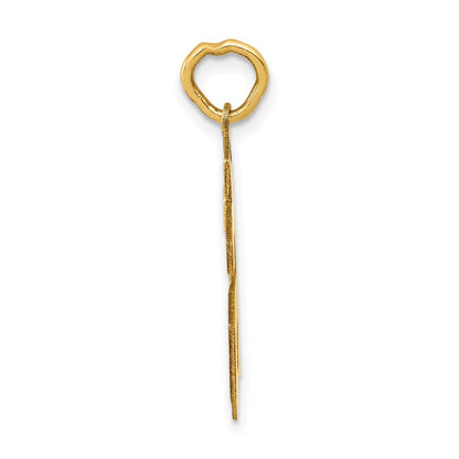14K Gelbgold 14K Mittel Satiniert Zahl 66 Charm