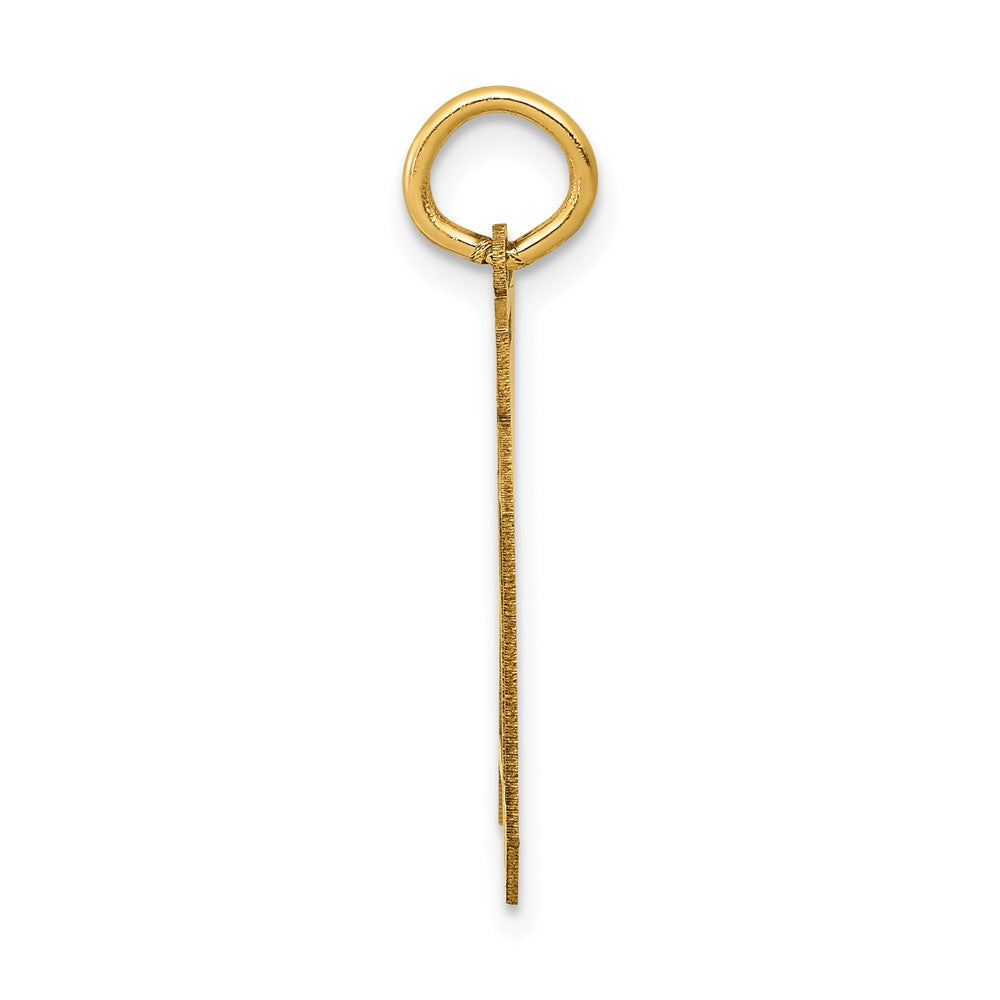 14K Gelbgold Mittel Satiniert Zahl 70 Charm
