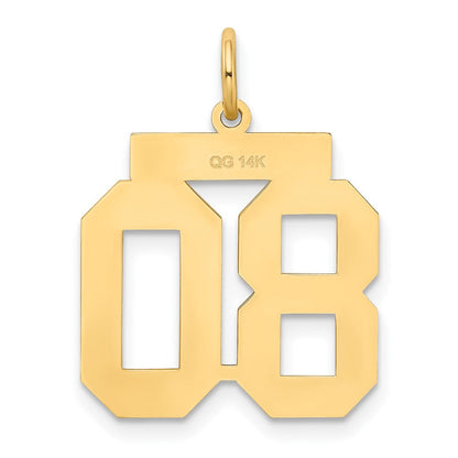 14K Gelbgold Mittel Satiniert Zahl 80 Charm