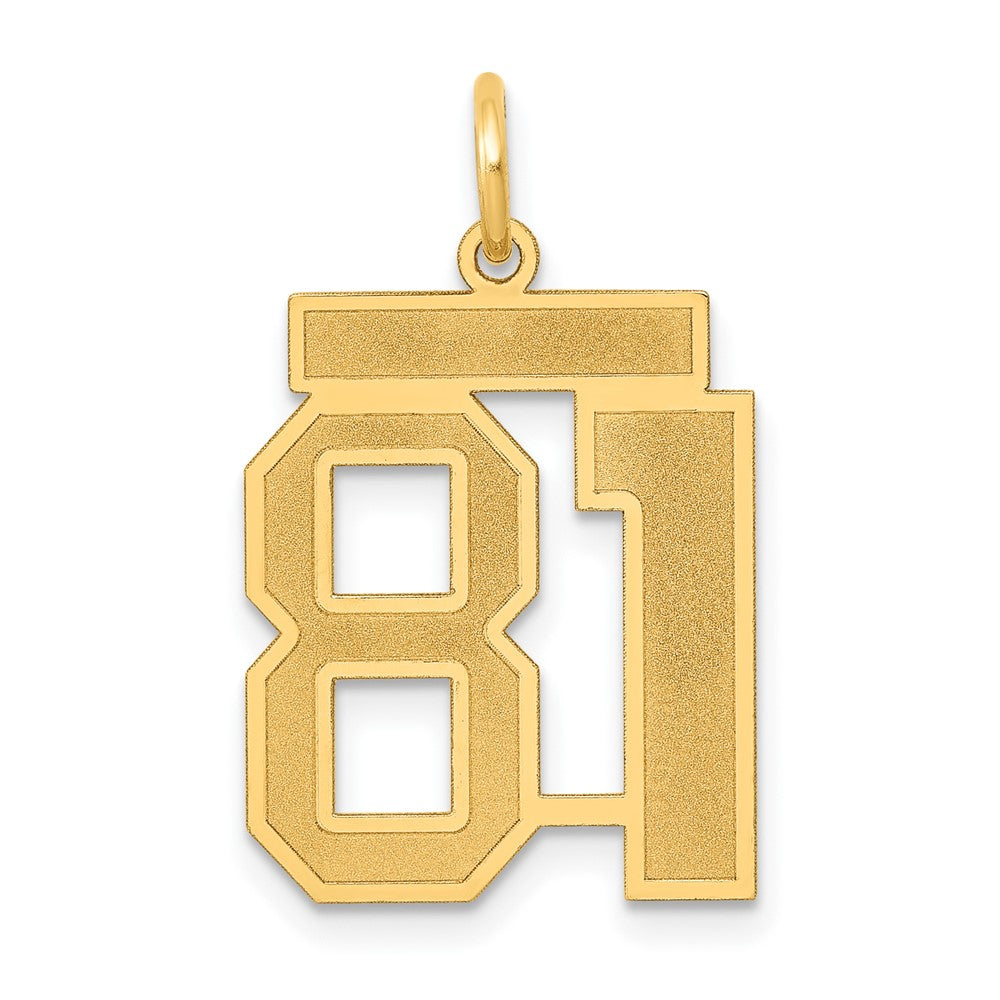 14K Gelbgold Mittel Satiniert Zahl 81 Charm