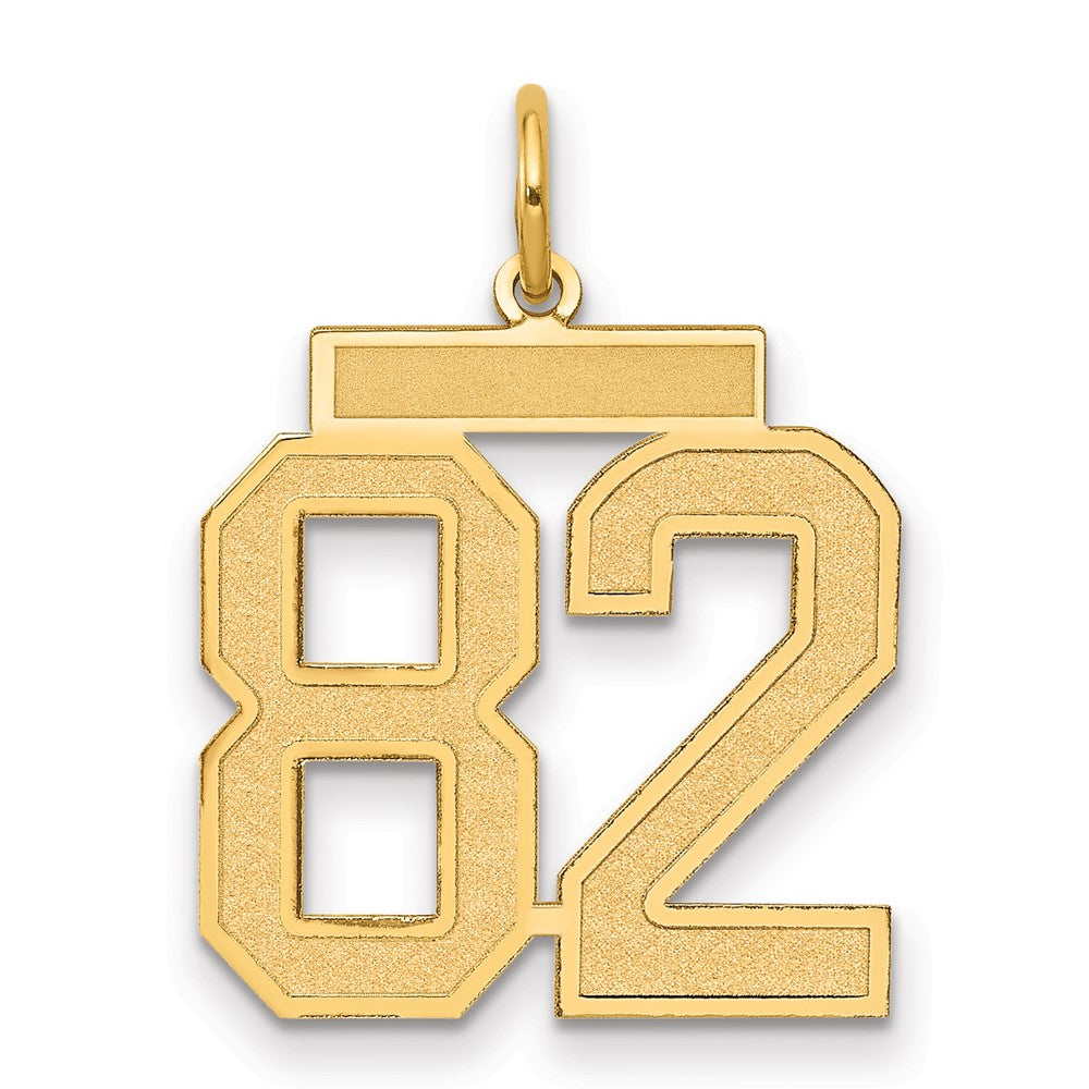 14K Gelbgold Mittel Satiniert Zahl 82 Charm