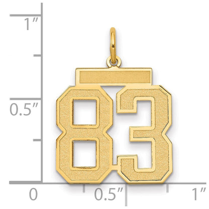 14K Gelbgold Mittel Satiniert Zahl 83 Charm