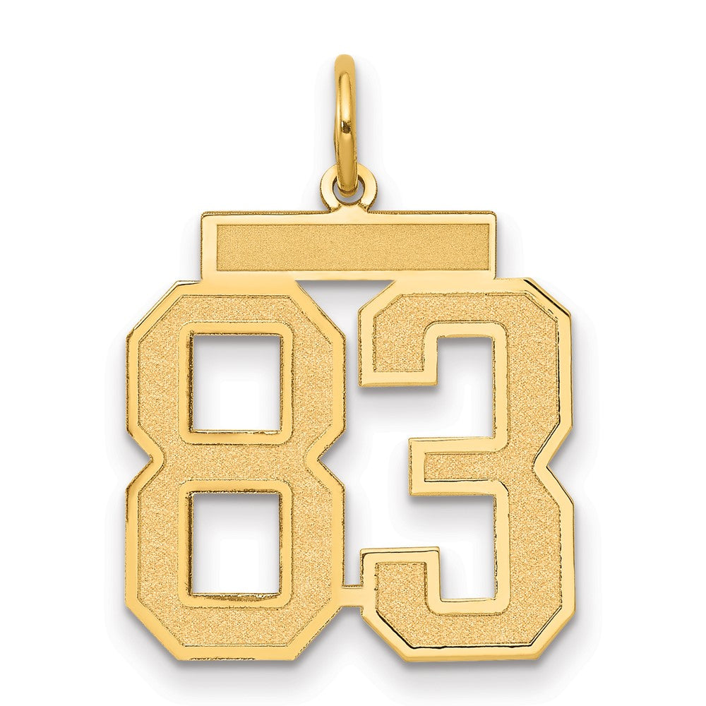 14K Gelbgold Mittel Satiniert Zahl 83 Charm