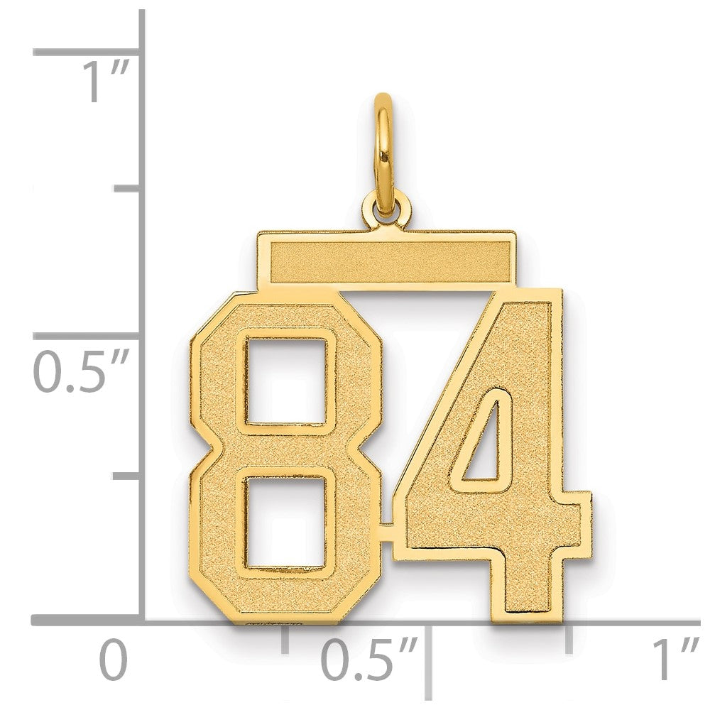 14K Gelbgold Mittel Satiniert Zahl 84 Charm