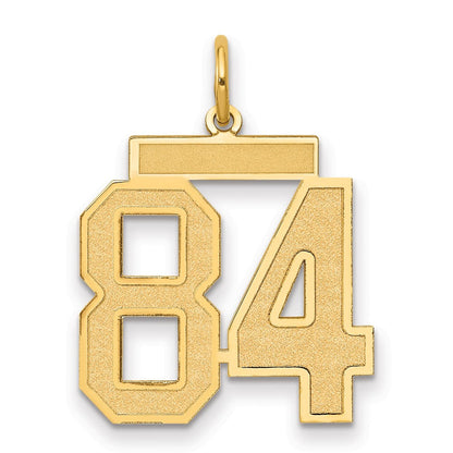 14K Gelbgold Mittel Satiniert Zahl 84 Charm