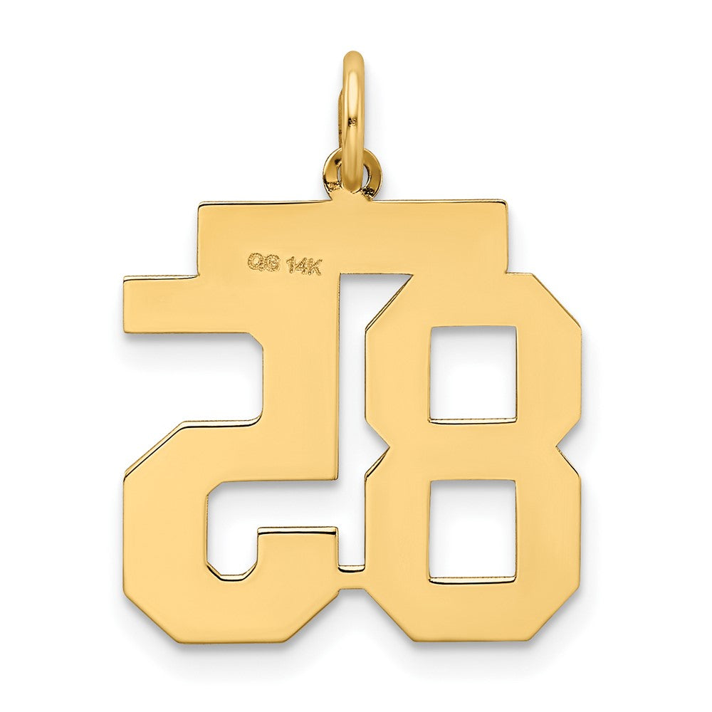 14K Gelbgold Mittel Satiniert Zahl 85 Charm