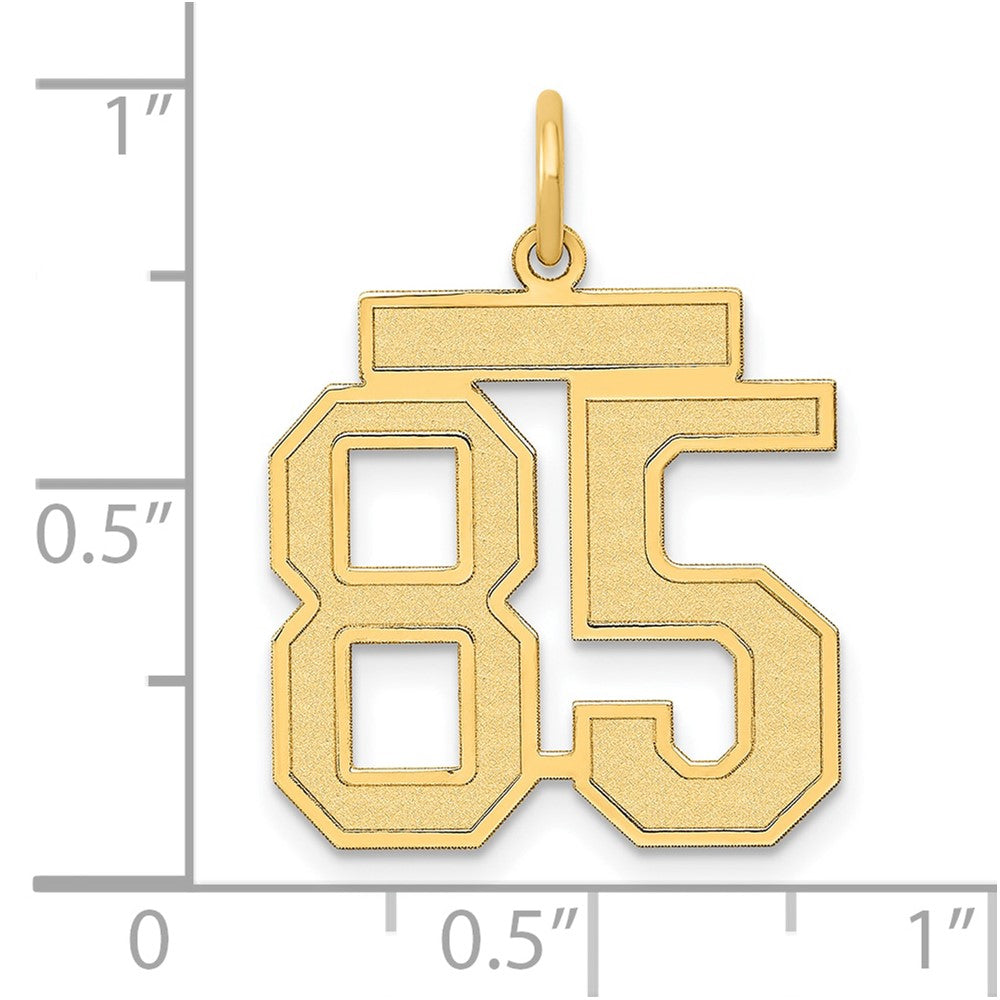 14K Gelbgold Mittel Satiniert Zahl 85 Charm