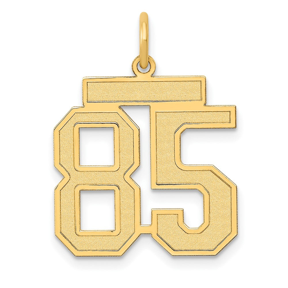 14K Gelbgold Mittel Satiniert Zahl 85 Charm