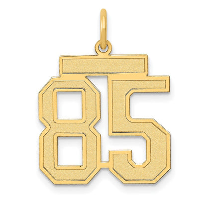 14K Gelbgold Mittel Satiniert Zahl 85 Charm