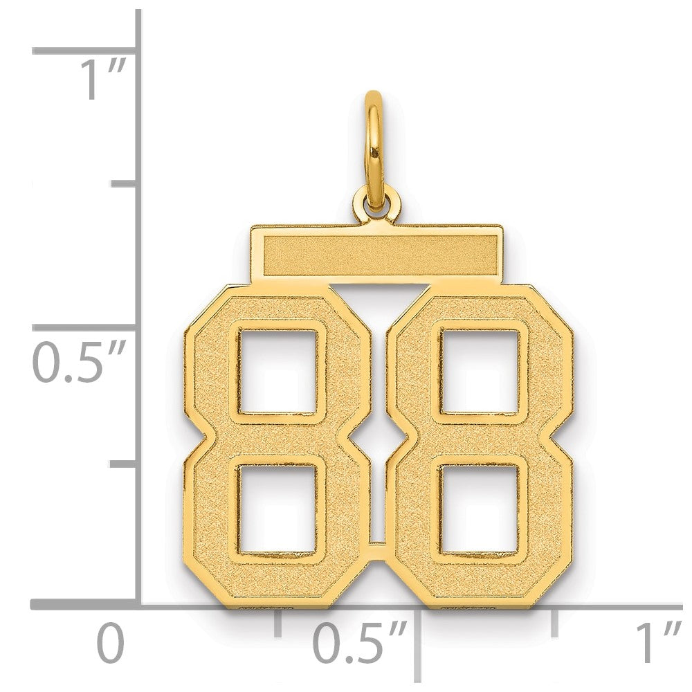 14K Gelbgold 14K Mittel Satiniert Zahl 88 Charm