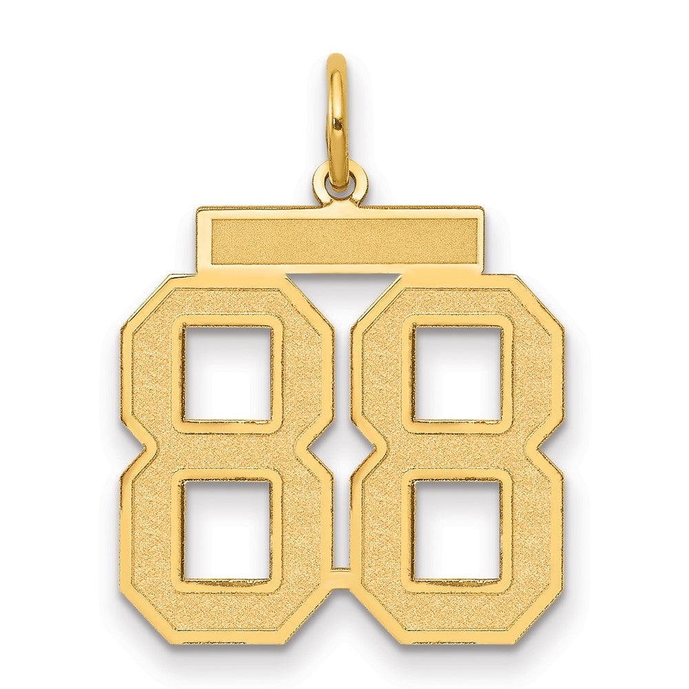 14K Gelbgold 14K Mittel Satiniert Zahl 88 Charm