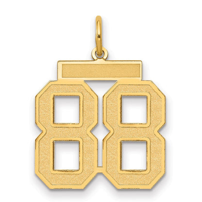 14K Gelbgold 14K Mittel Satiniert Zahl 88 Charm
